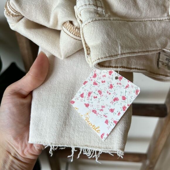 Free People Beige High Rise Skinny Jeans 24 - Picture 9 of 9